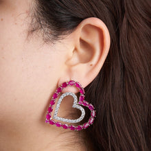 Load image into Gallery viewer, Heart Line Earrings
