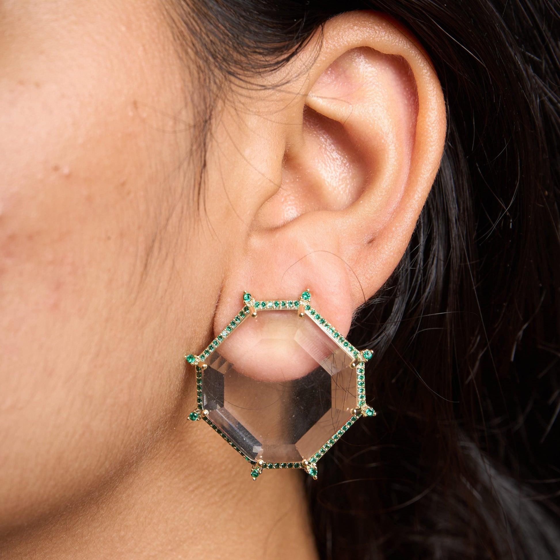 Hexa Clear Earrings Mozaati