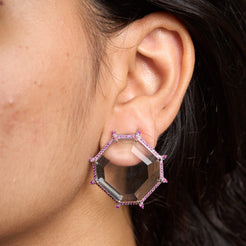 Hexa Clear Earrings Mozaati