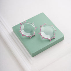 Hexa Clear Earrings Mozaati