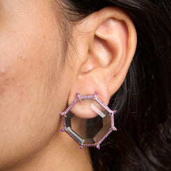 Hexa Clear Earrings Mozaati