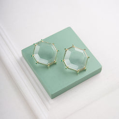 Hexa Clear Earrings Mozaati