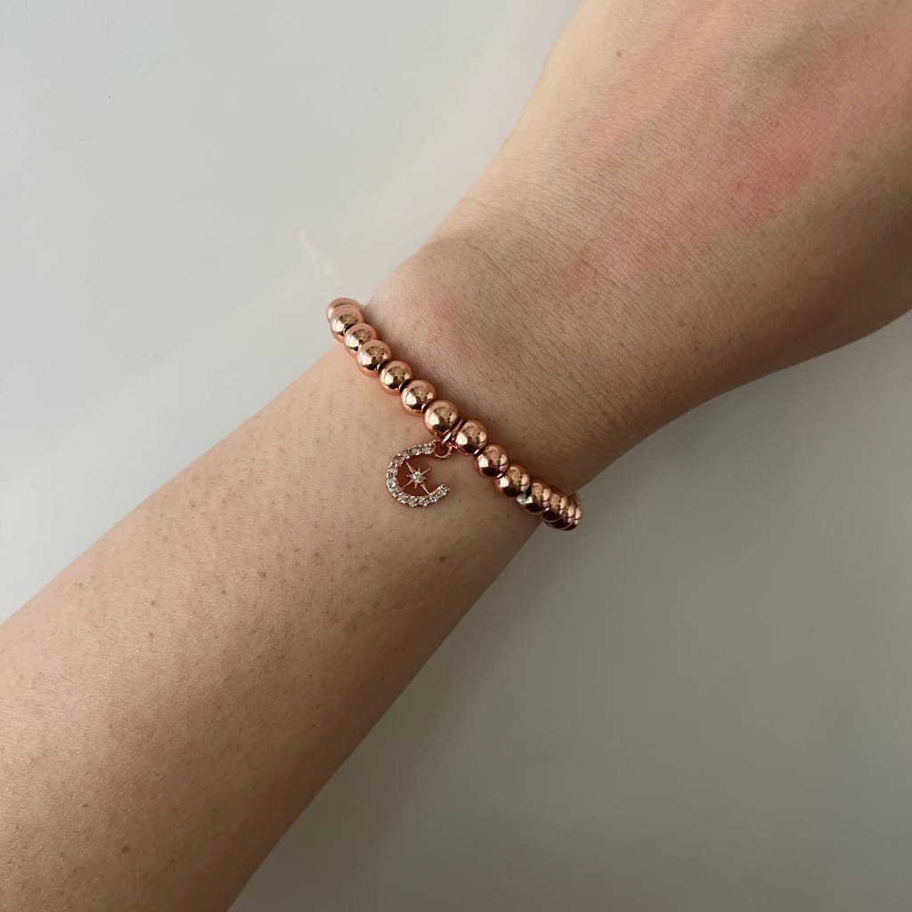 Horse Shoe Ball Bracelet - Rose