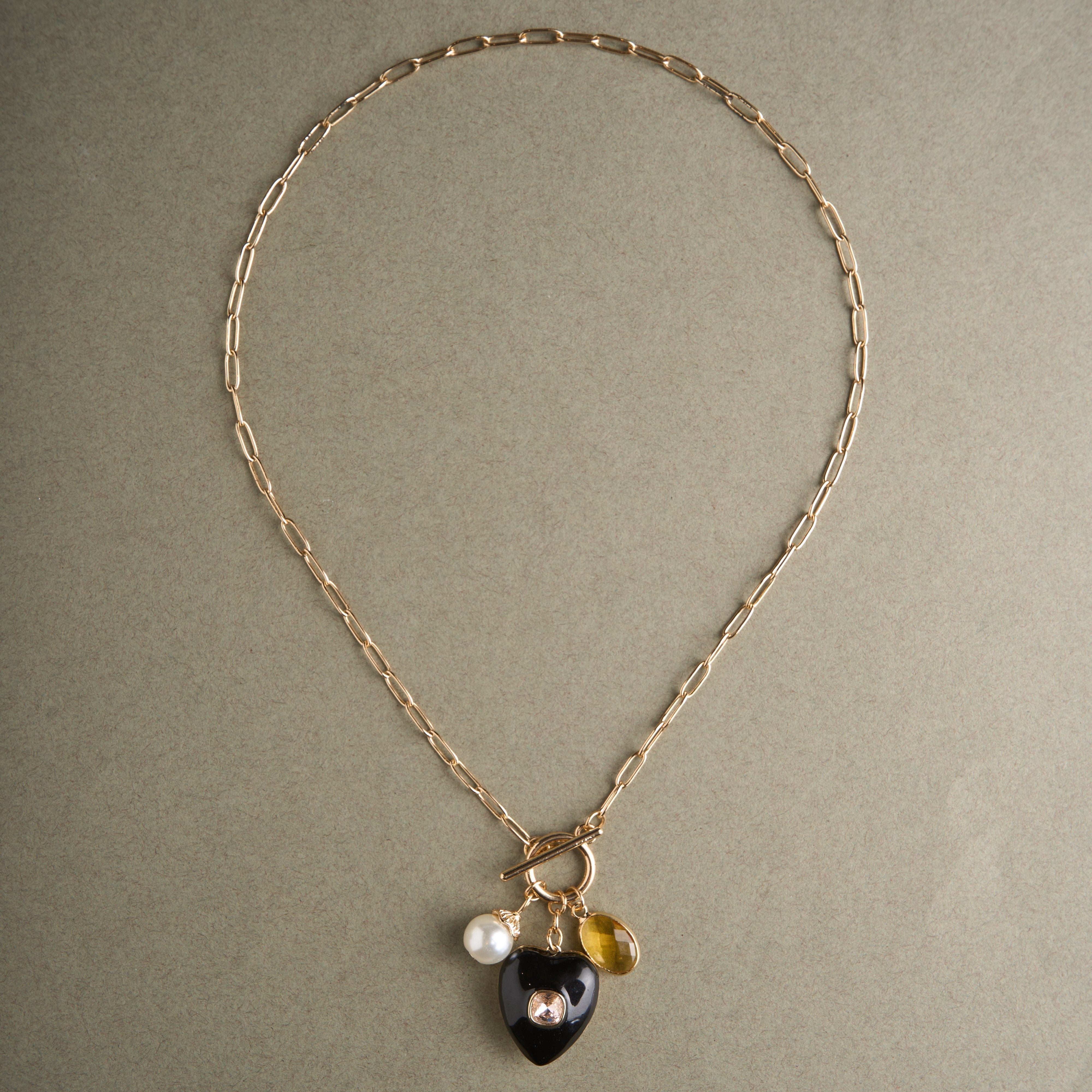 Huge Black Enamel Pendant Mozaati