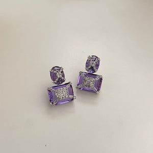 Inlay Earrings - Purple