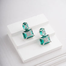 Load image into Gallery viewer, Inlay Earrings - Teal

