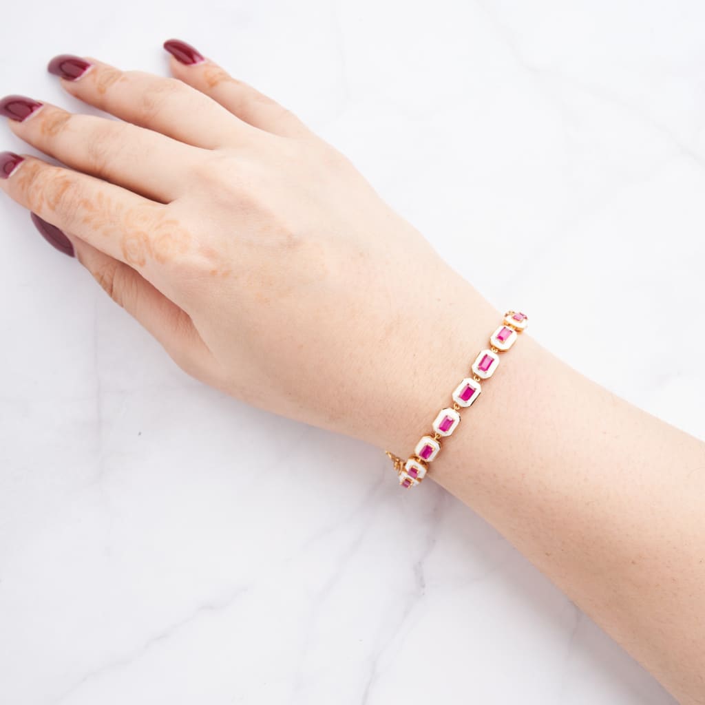 Ira Bracelet - Gold - Red&White