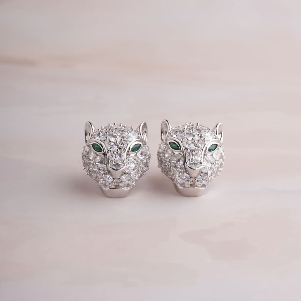 Lion Earrings - Silver