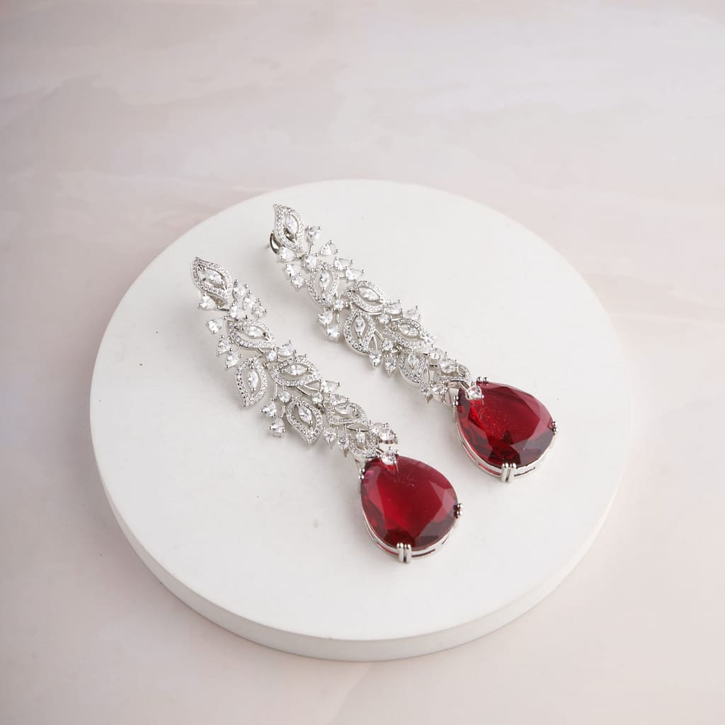 Oak Earrings - Red