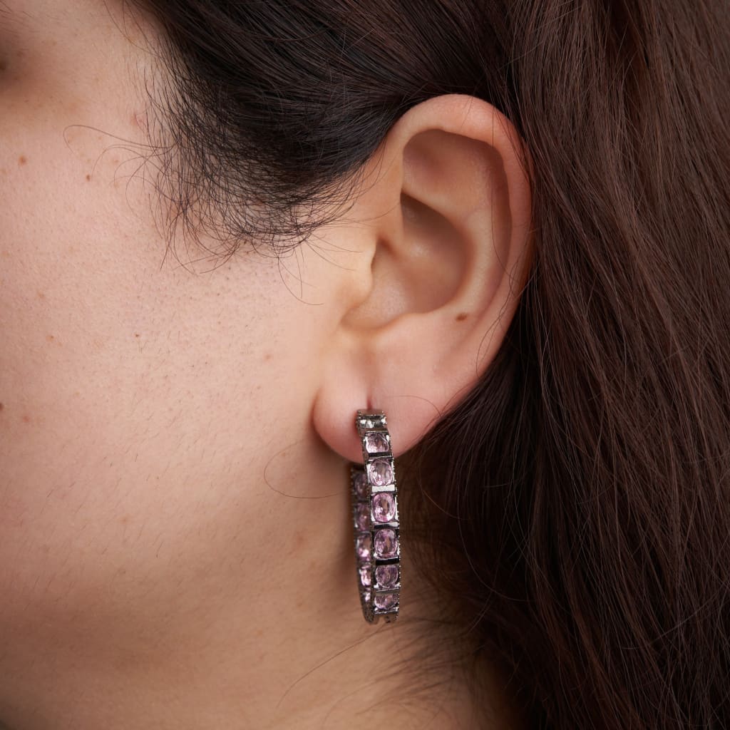 Oval Antique Hoop Earrings