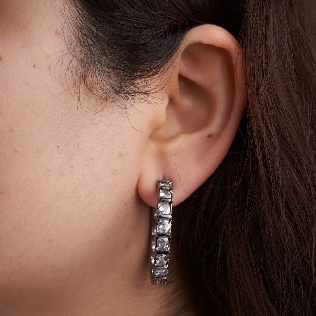 Oval Antique Hoop Earrings