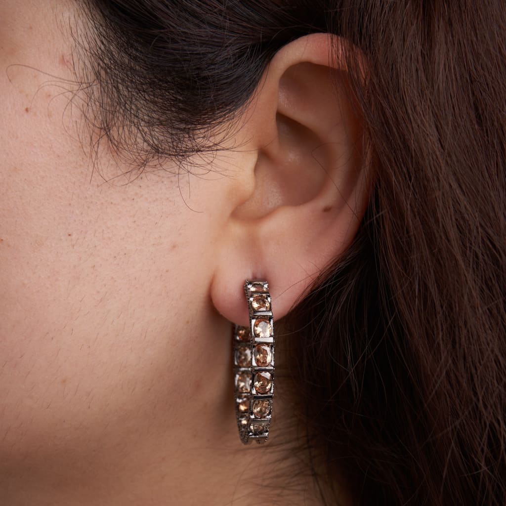 Oval Antique Hoop Earrings