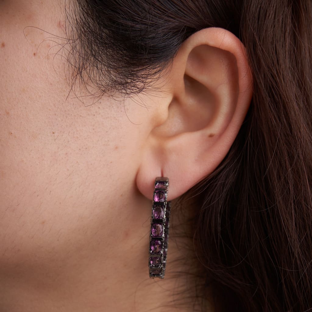 Oval Antique Hoop Earrings