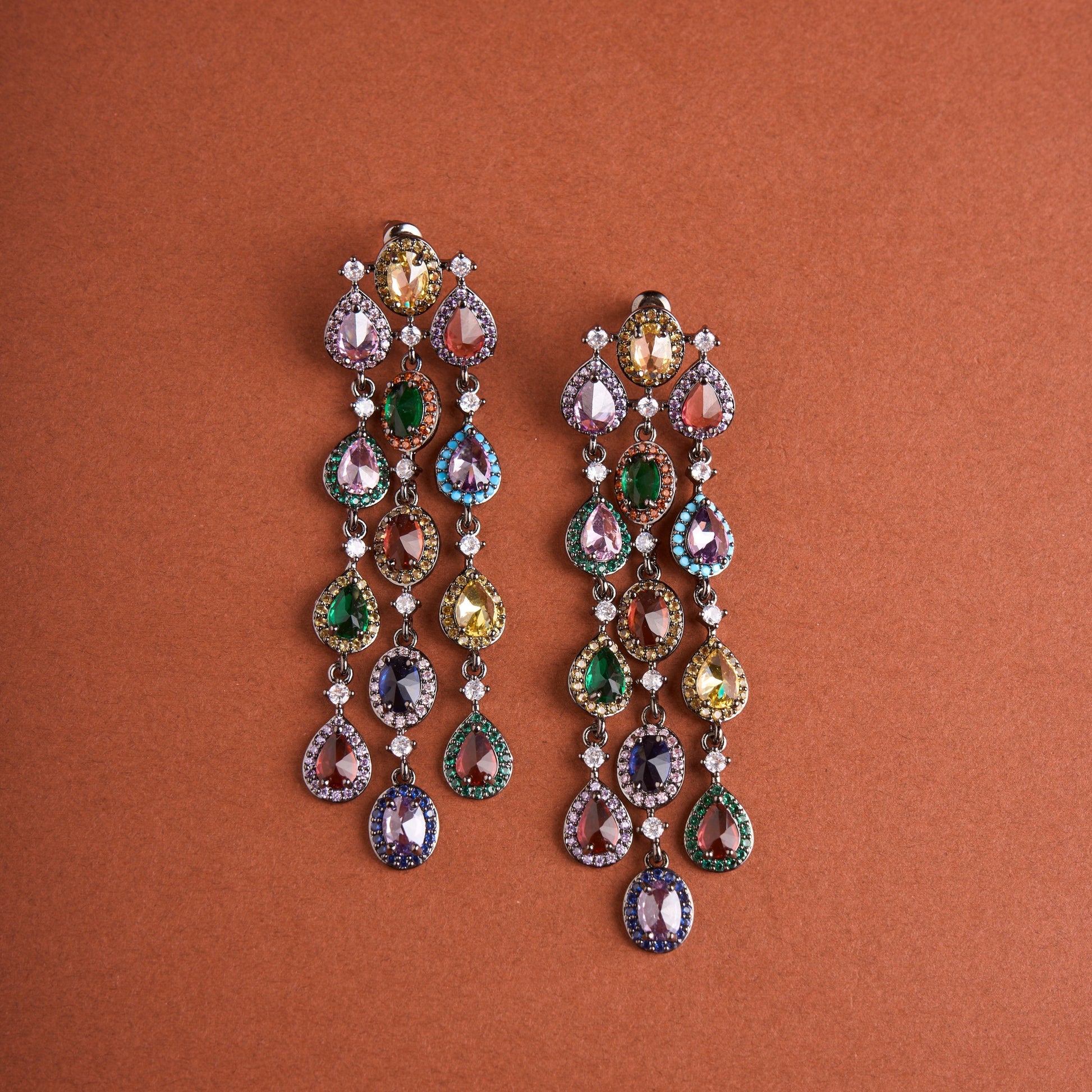 Pear Chandelier Earrings Mozaati