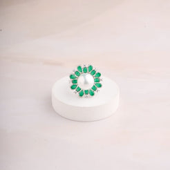 Pearl Floral Ring - Green