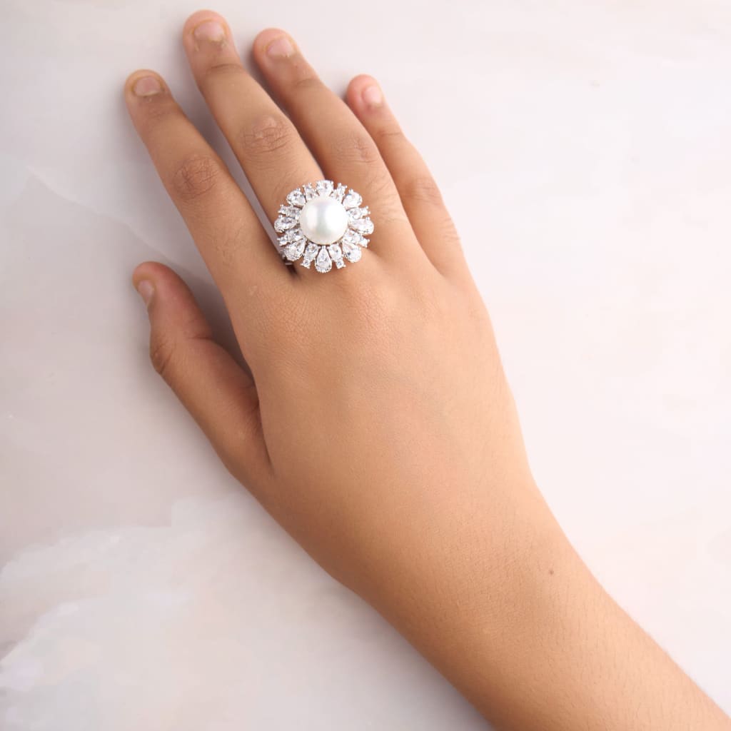 Pearl Floral Ring
