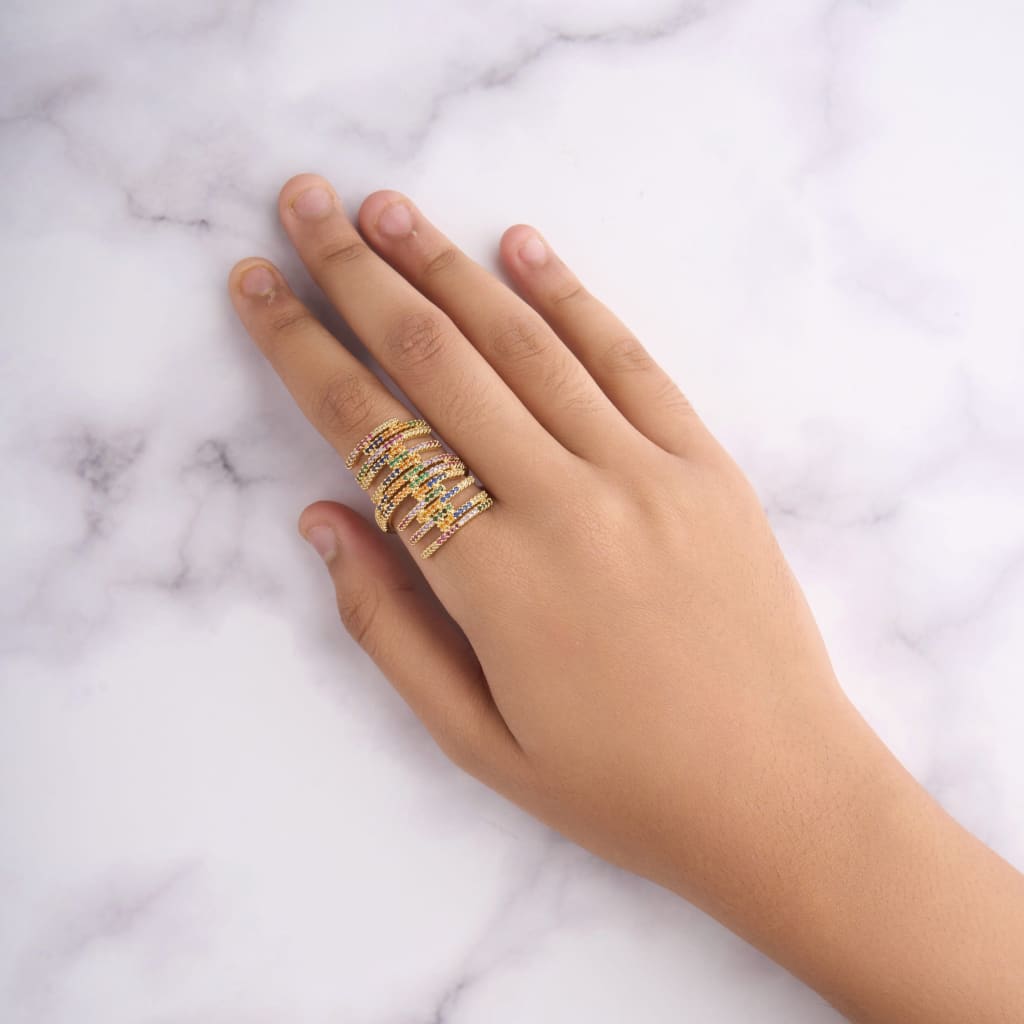 Rainbow Half Line Ring