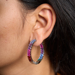 Rainbow Hoops Earrings Mozaati