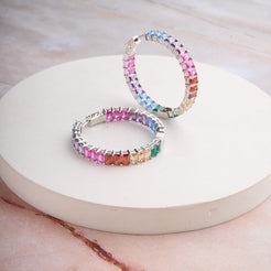 Rainbow Hoops Earrings Mozaati