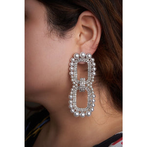 Rectangle Rhinestone Earrings