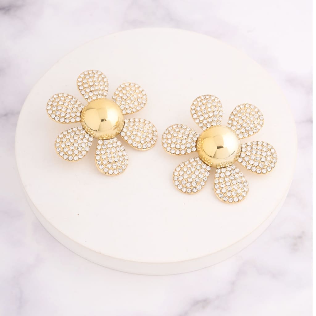 Rhine Flower Earrings - White