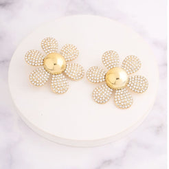 Rhine Flower Earrings - White