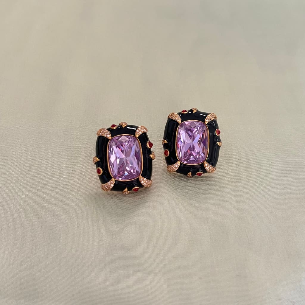 Rivi Earrings - Black Purple