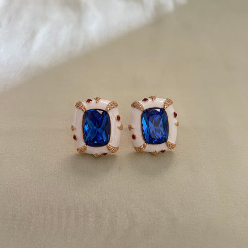 Rivi Earrings - White Blue
