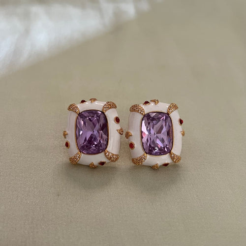 Rivi Earrings - White Purple