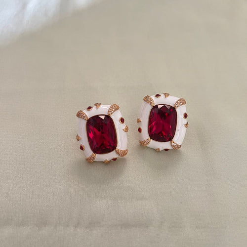 Rivi Earrings - White Red