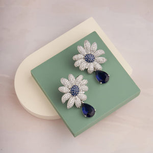 Sunflower Earrings - Blue