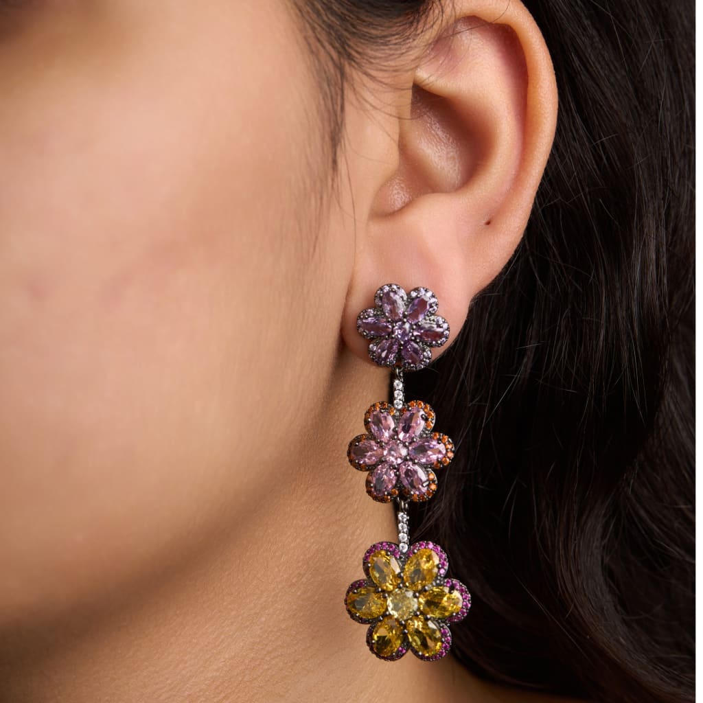 Tri Daisy Earrings