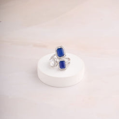 Tri Stone Ring - Blue