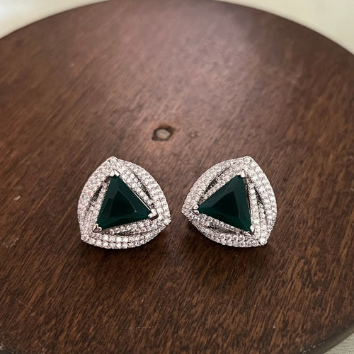 Tri Swirl Earrings - Green