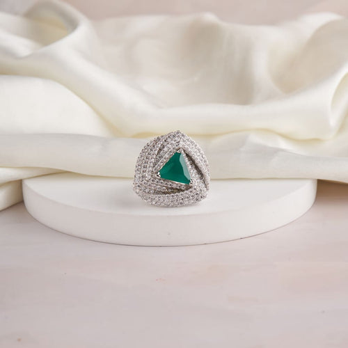 Tri Swirl Ring - Green