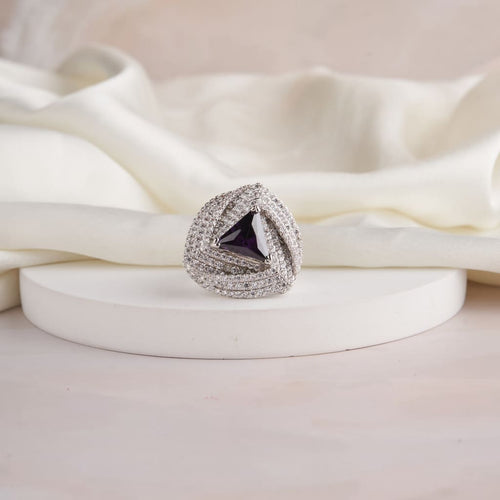 Tri Swirl Ring - Purple