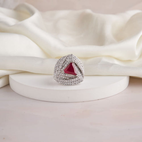 Tri Swirl Ring - Red