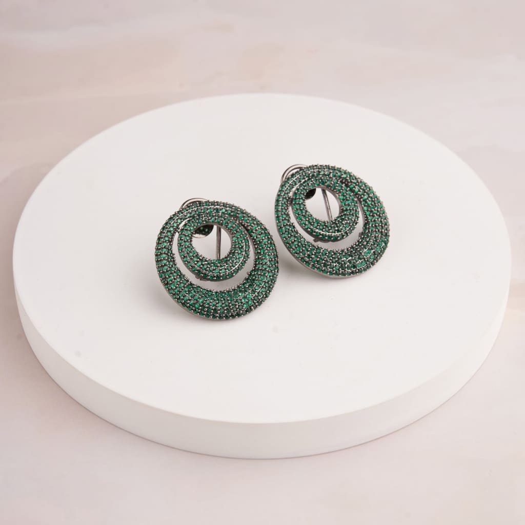 Twirl Earrings - Green