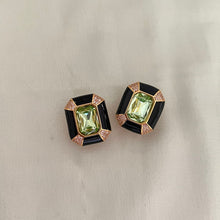 Load image into Gallery viewer, Vina Earrings - Black - Light Green
