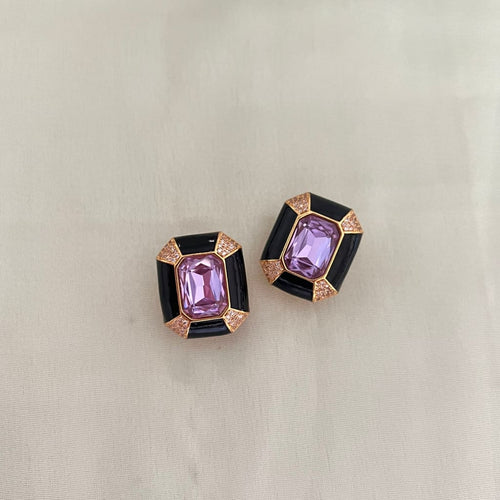 Vina Earrings - Black Purple