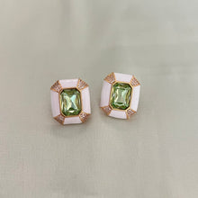 Load image into Gallery viewer, Vina Earrings - White - Light Green
