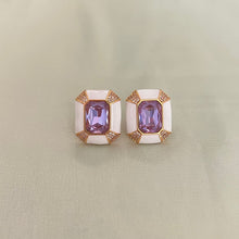 Load image into Gallery viewer, Vina Earrings - White - Purple
