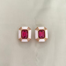 Load image into Gallery viewer, Vina Earrings - White - Red
