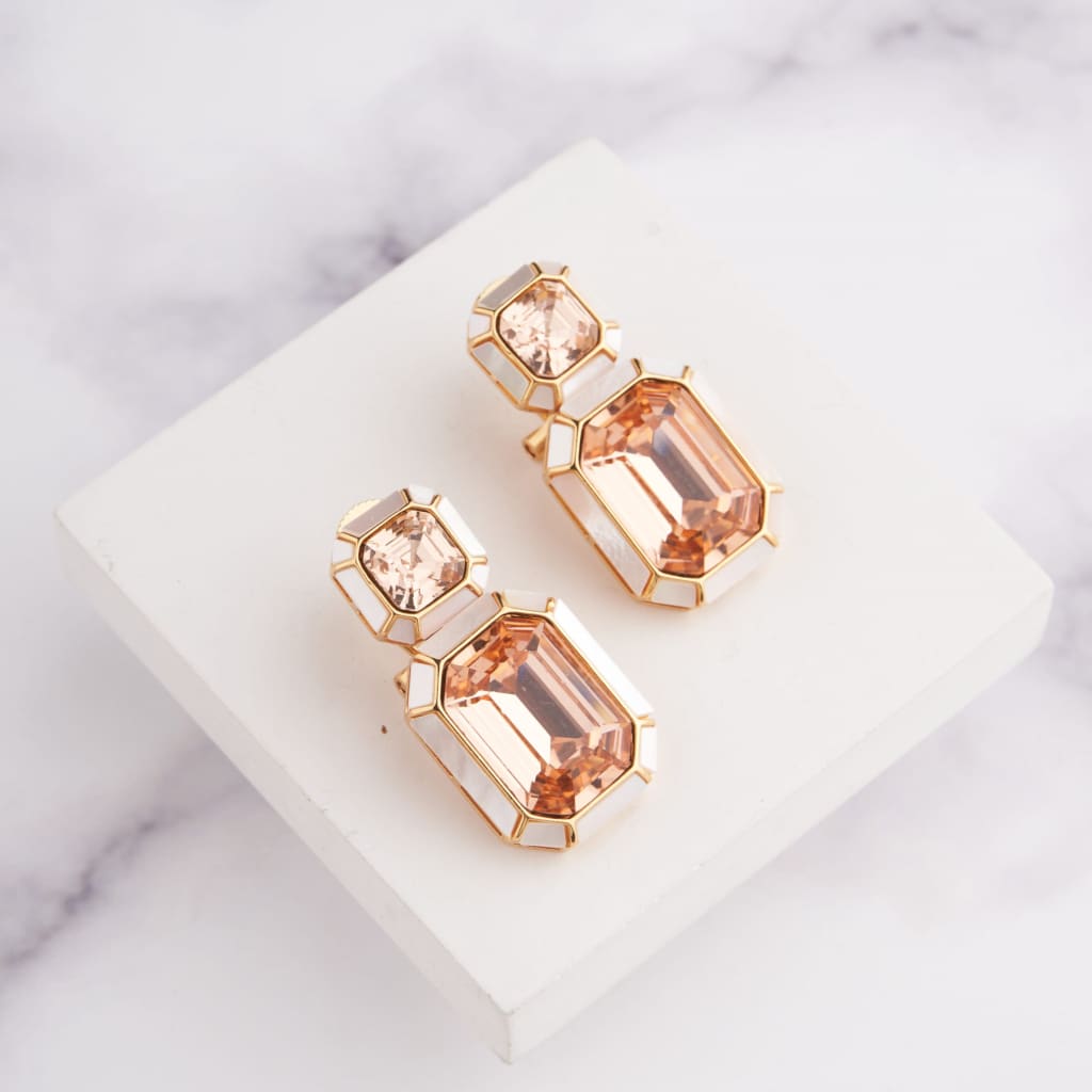 Wyn Earrings - White - Champagne