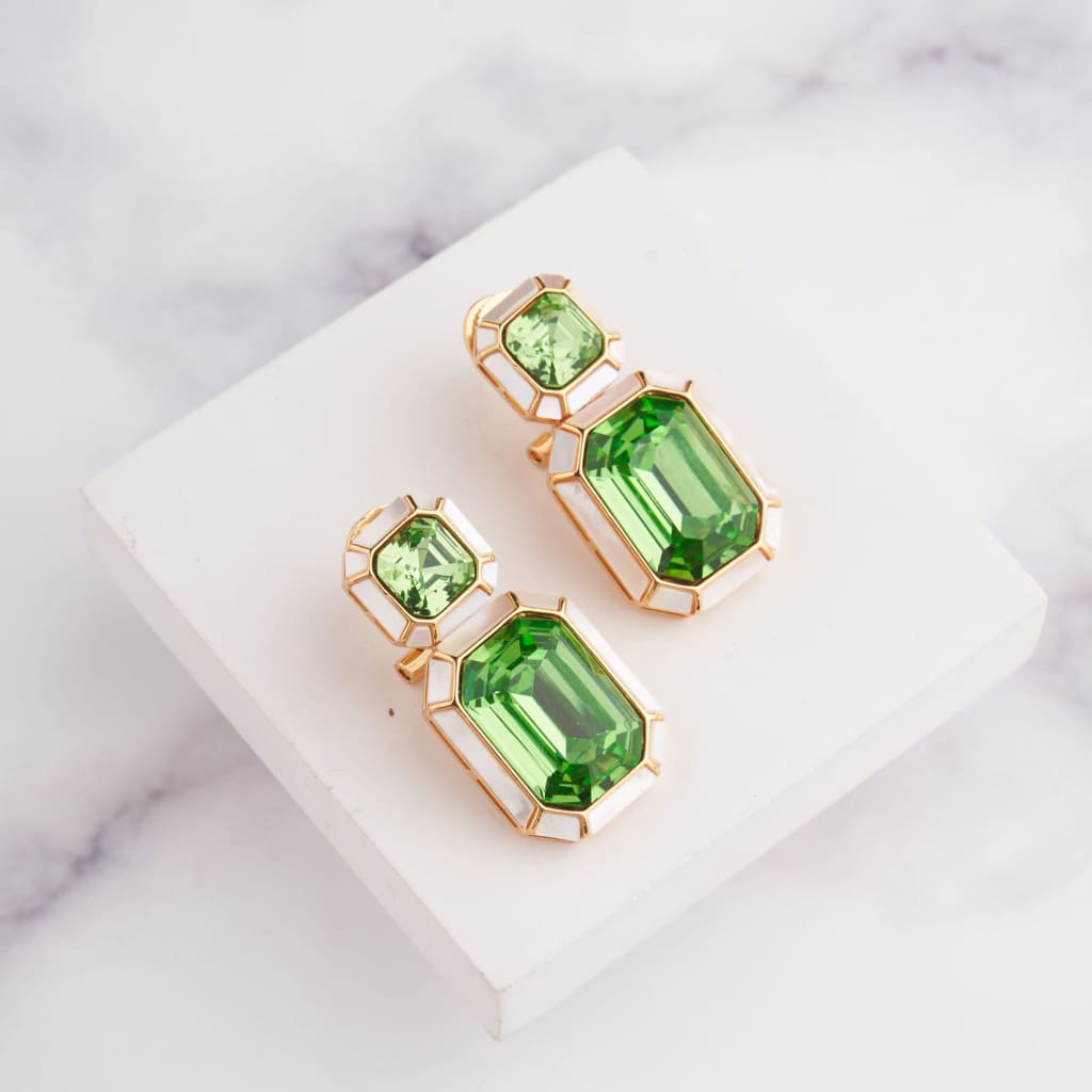 Wyn Earrings - White - Peridot