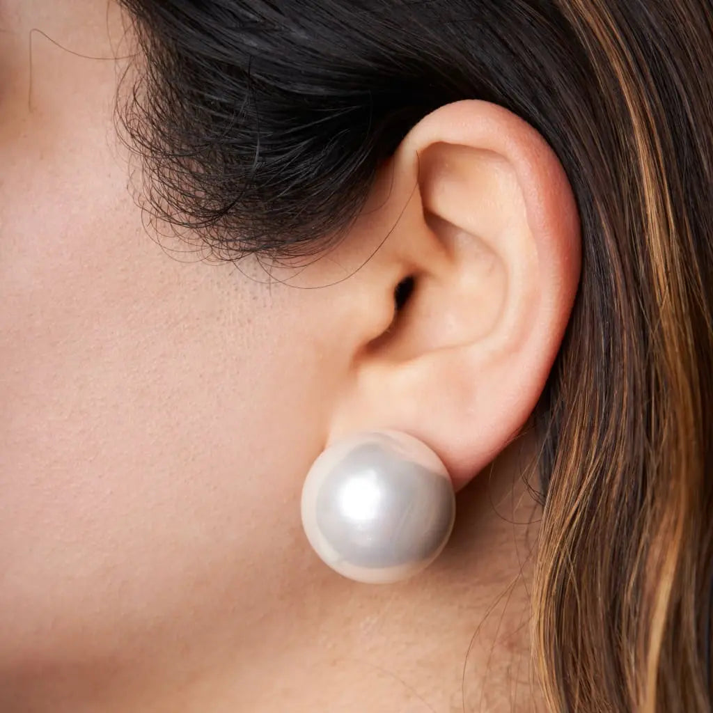 25MM Dome Pearl Earrings Mozaati