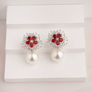 Snowflake Earrings - Red