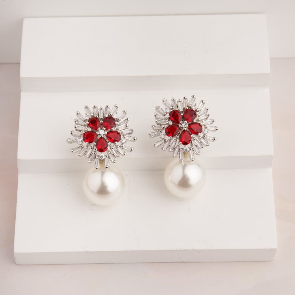 Snowflake Earrings - Red