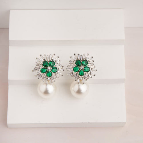 Snowflake Earrings - Green