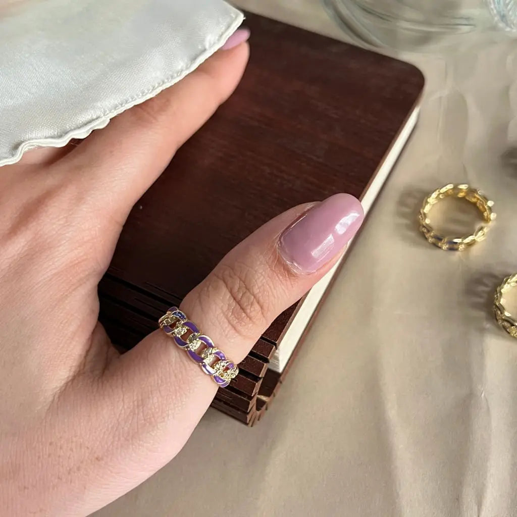 Cuban Link Ring Mozaati